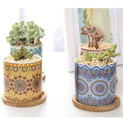 Mandala Planter Set of 4-Planter-Reef Love