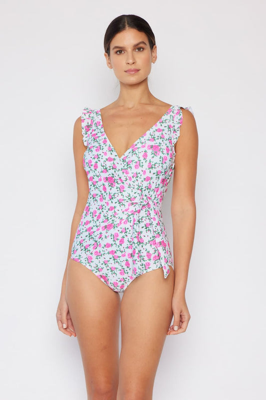 Marina West Swim Float On Ruffle Faux Wrap One-Piece Swimsuit-One Piece Swimsuit-Reef Love