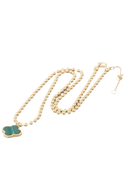 Modern Clover Charm Beaded Necklace-Jewelry & Accessories - Necklaces & Pendants-Reef Love