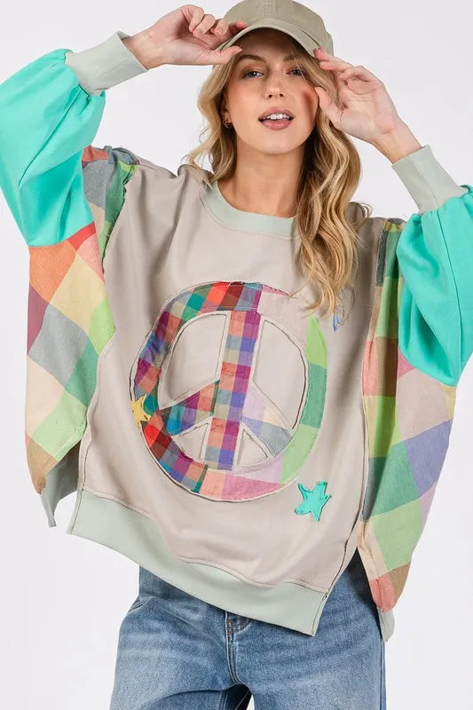 Peace Patch Dropped Shoulder Sweatshirt