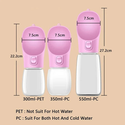 Portable Dog Water Bottle Leak Proof Travel Drinking Bowls Chihuahua French Bulldog Supplies