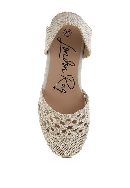Sea Breeze Woven Lace-Up Espadrille Wedges
