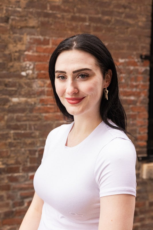 Star Hoop Earrings- Ivory, Hypoallergenic