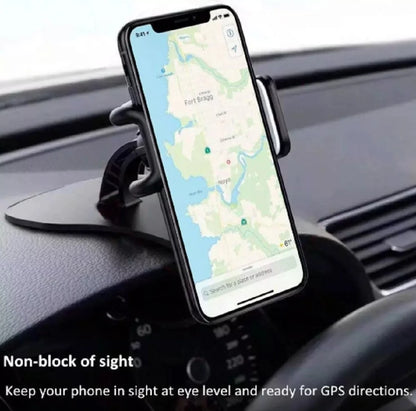 360° Universal Car Dashboard Phone Mount Clip - Versatile GPS and Cellphone Holder Clamp Stand for Safe Driving