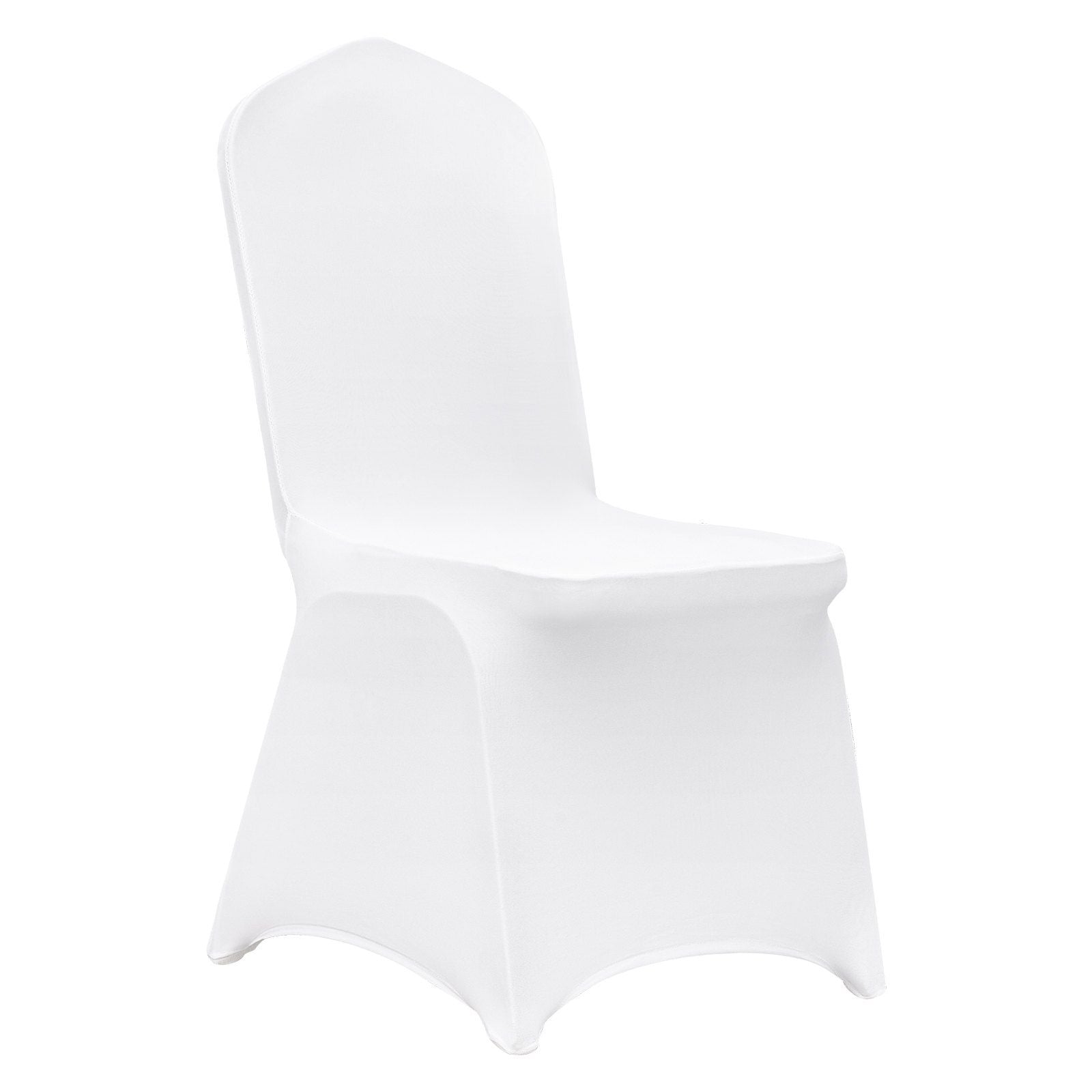 white spandex stretch wedding chair covers in bulk sold by Reef Love