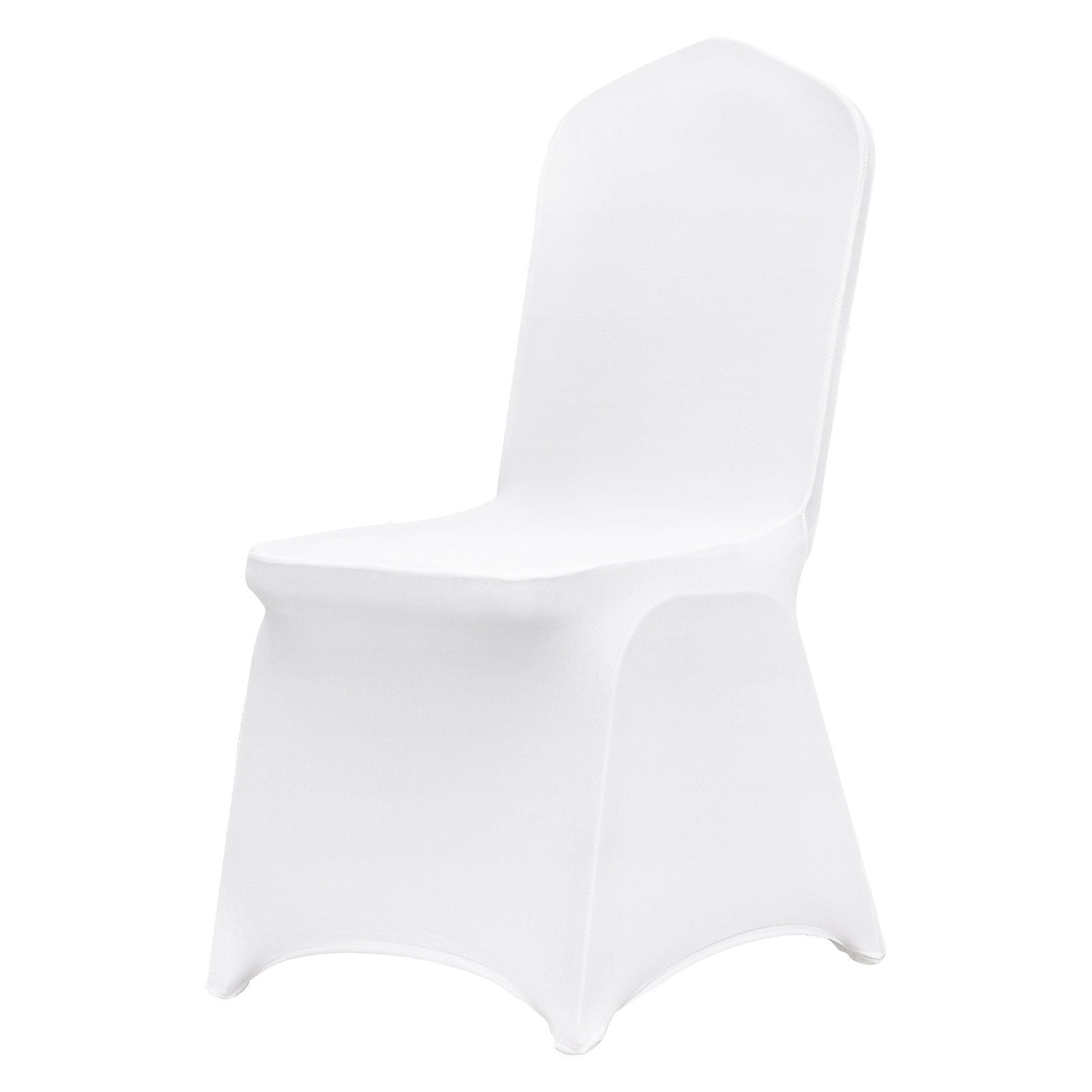 white spandex stretch wedding chair covers in bulk sold by Reef Love