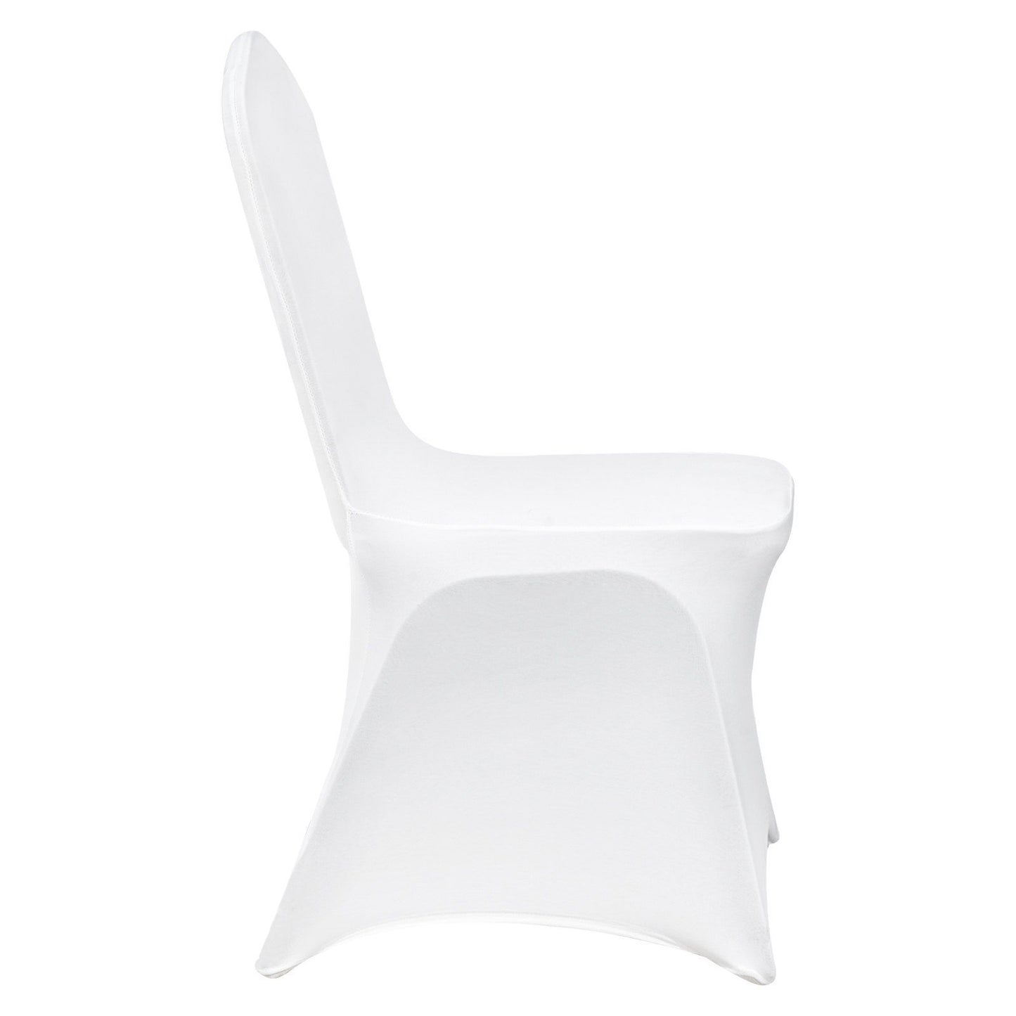 white spandex stretch wedding chair covers in bulk sold by Reef Love