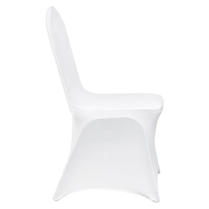 white spandex stretch wedding chair covers in bulk sold by Reef Love