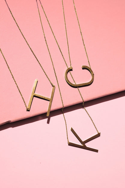 Gold Monogram Initial Necklace