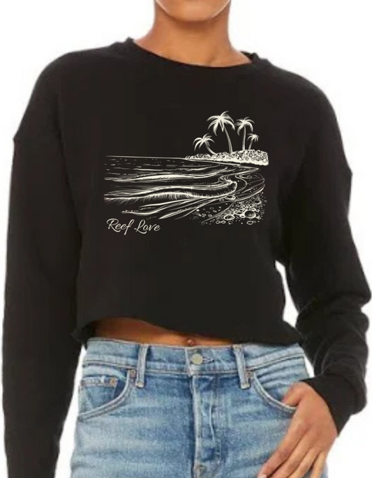 seaside scene crop sweatshirt by reef love